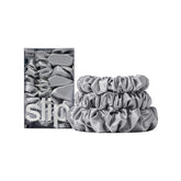 Slip Back to Basics Midi/Large Scrunchie - Silver - 3 Pcs