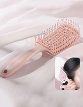 Lady's Pink Hollow Out Design Anti-static Vent Brush - Coral Pink