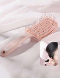 Lady's Pink Hollow Out Design Anti-static Vent Brush - Coral Pink