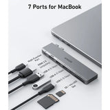 Anker 547 USB-C Hub (7-in-2, for MacBook) - Silver