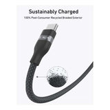 Anker USB-C to USB-C Cable 240W (Upcycled-Braided) (0.9m/3ft) -Black