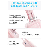 Anker Zolo Power Bank (20 K, 30 Watts, Built-In USB-C and Lightning Cable) - Pink
