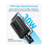 Anker Zolo Power Bank (20 K, 30 Watts, Built-In USB-C and Lightning Cable) - Black