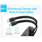 Anker Zolo Power Bank (20 K, 30 Watts, Built-In USB-C and Lightning Cable) - Black