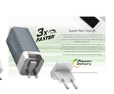 Energizer Ultimate 65W PD/QC Wall Charger with Universal Plug, GaN Technology, Dual Output - Silver