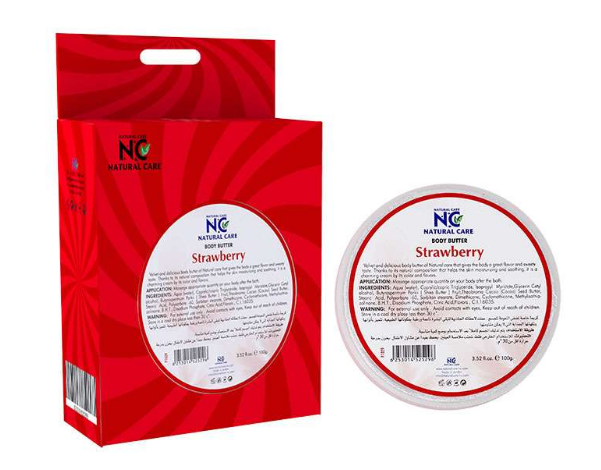Natural Strawberry Cream Body Butter - 100 gr