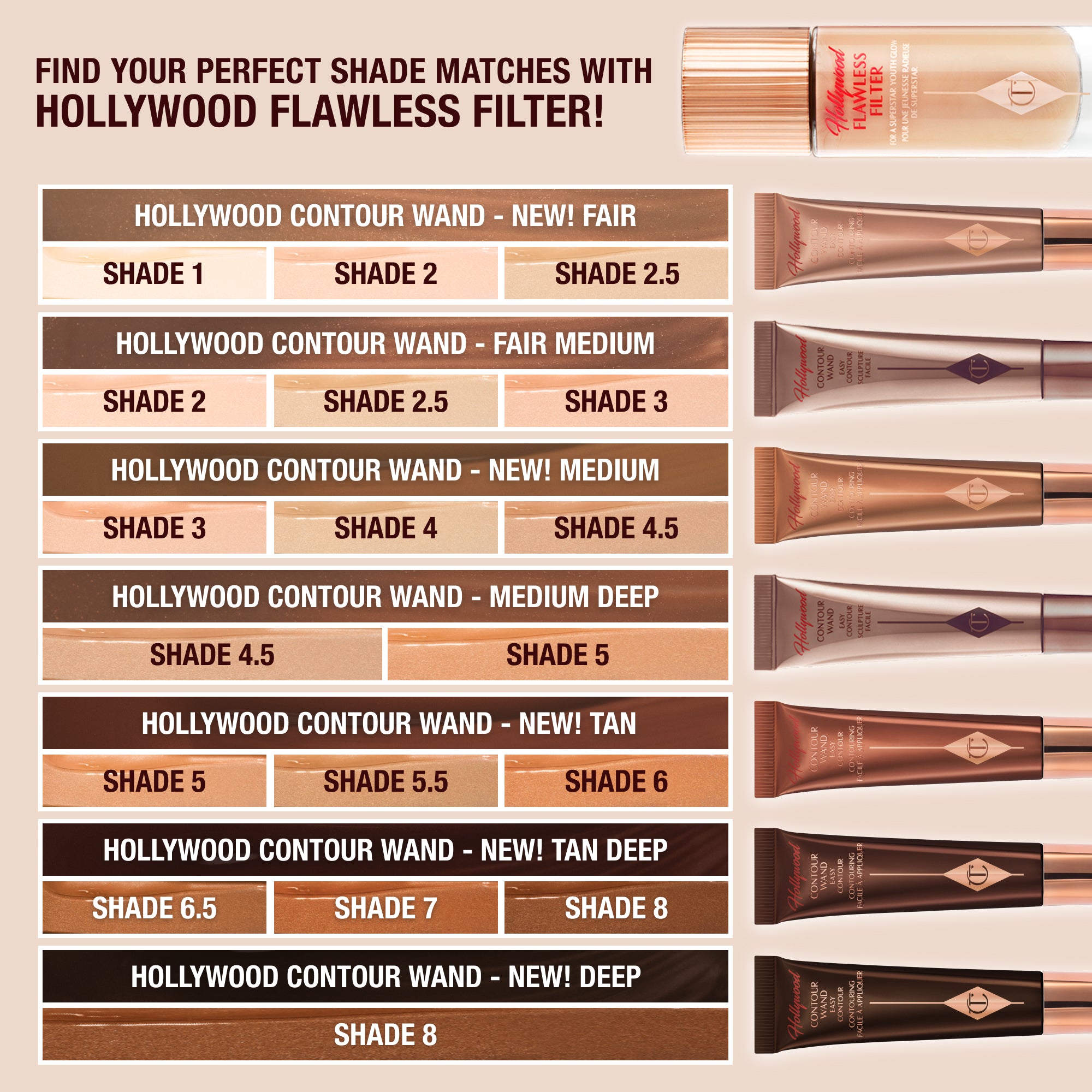 Charlotte Tilbury Hollywood Liquid Contour Wand - Tan To Deep