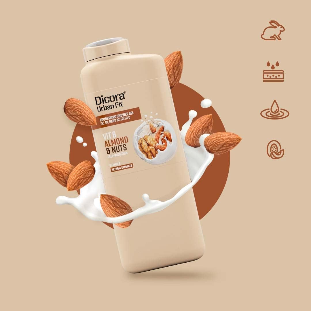Dicora Urban Fit Shower Gel Vitamin B Almonds and Nuts - 400 ml