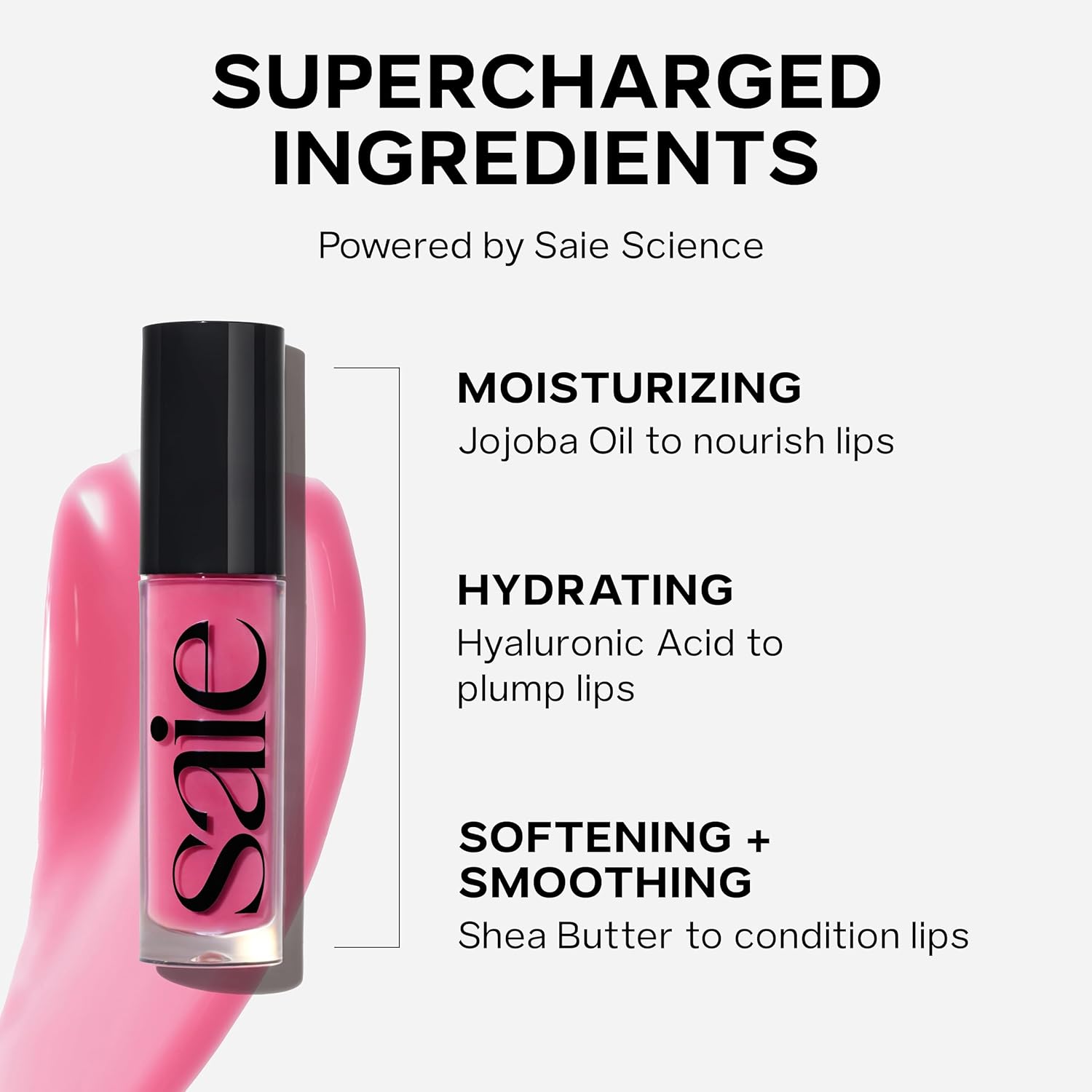Saie Glossybounce High-Shine Hydrating Lip Gloss Oil - Shake