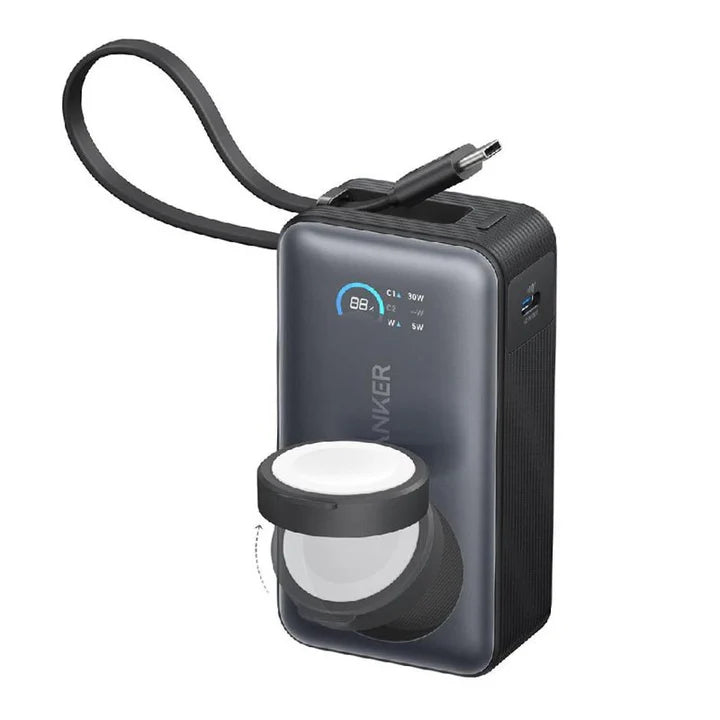 Anker MagGo Power Bank (10 K, 35 Watts, For Apple Watch, Built-In USB-C) - Black