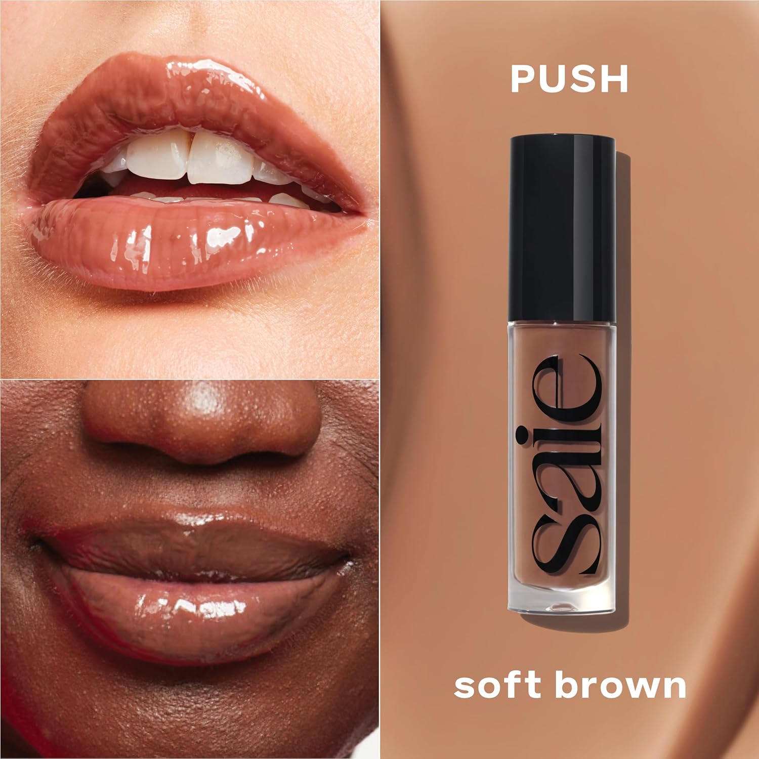 Saie Glossybounce High-Shine Hydrating Lip Gloss Oil - Push