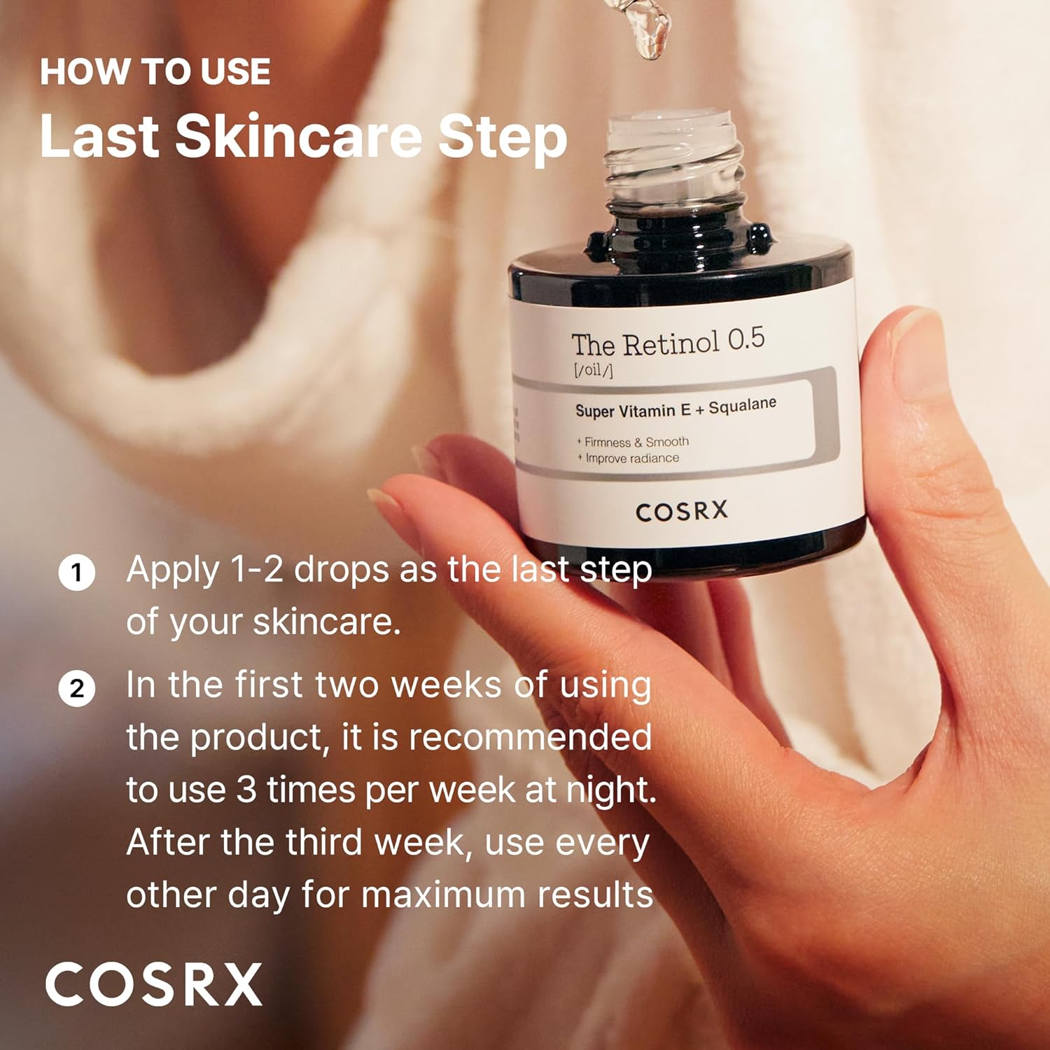 Cosrx - The Retinol 0.5 Oil Super Vitamin E + Squalane - 20 ml