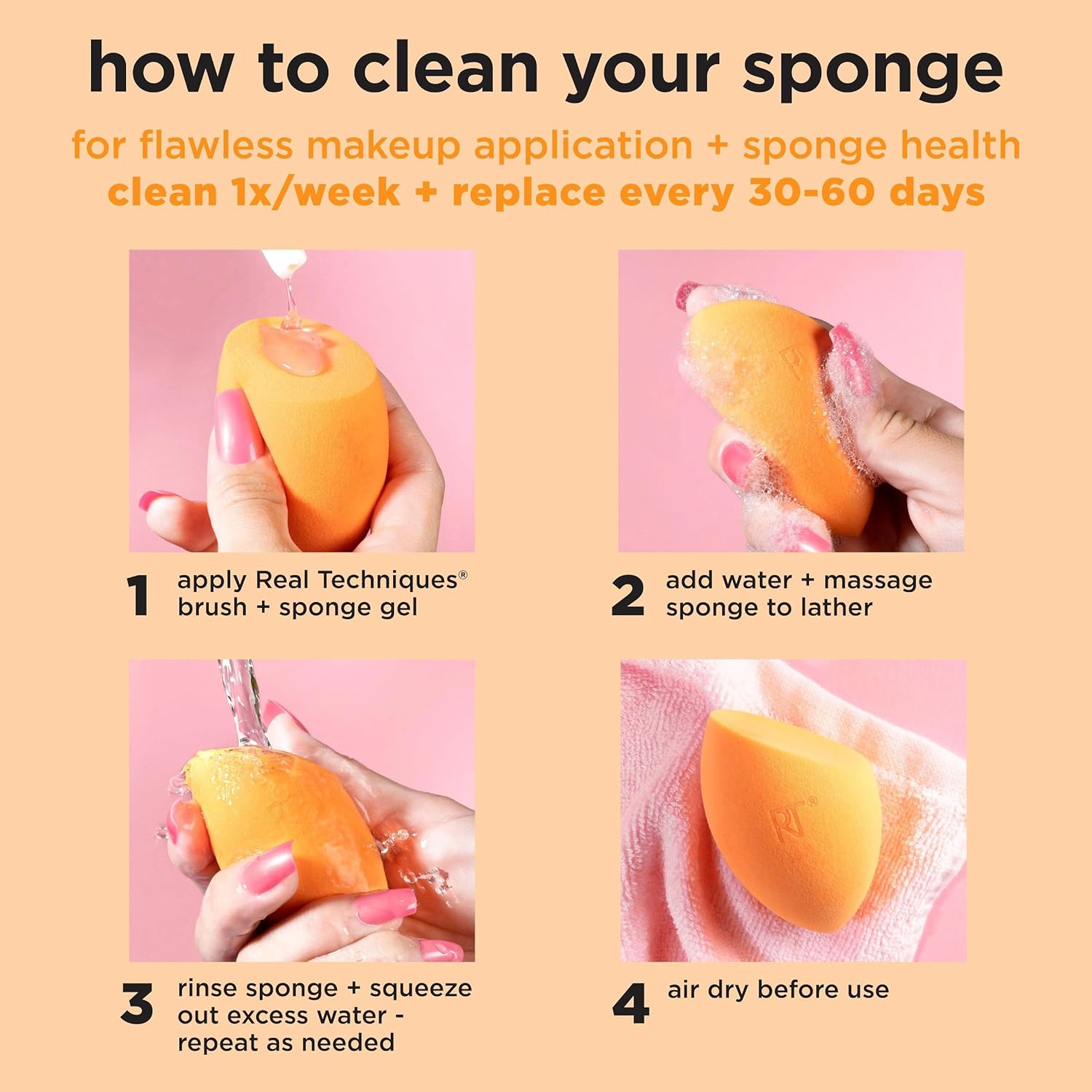 Real Techniques Miracle Complexion Sponge Set - 4 Pcs