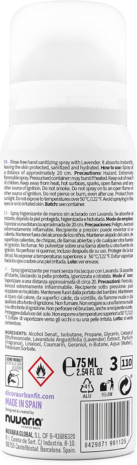 Dicora Urban Fit Hand Sanitizer Spray with Lavender Scent - 75 ml