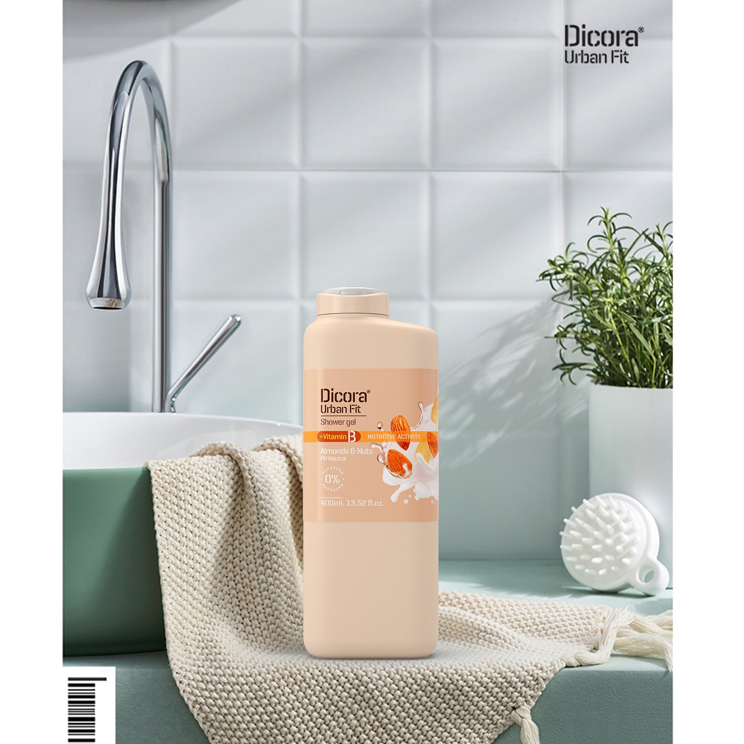 Dicora Urban Fit Shower Gel Vitamin B Almonds and Nuts - 400 ml
