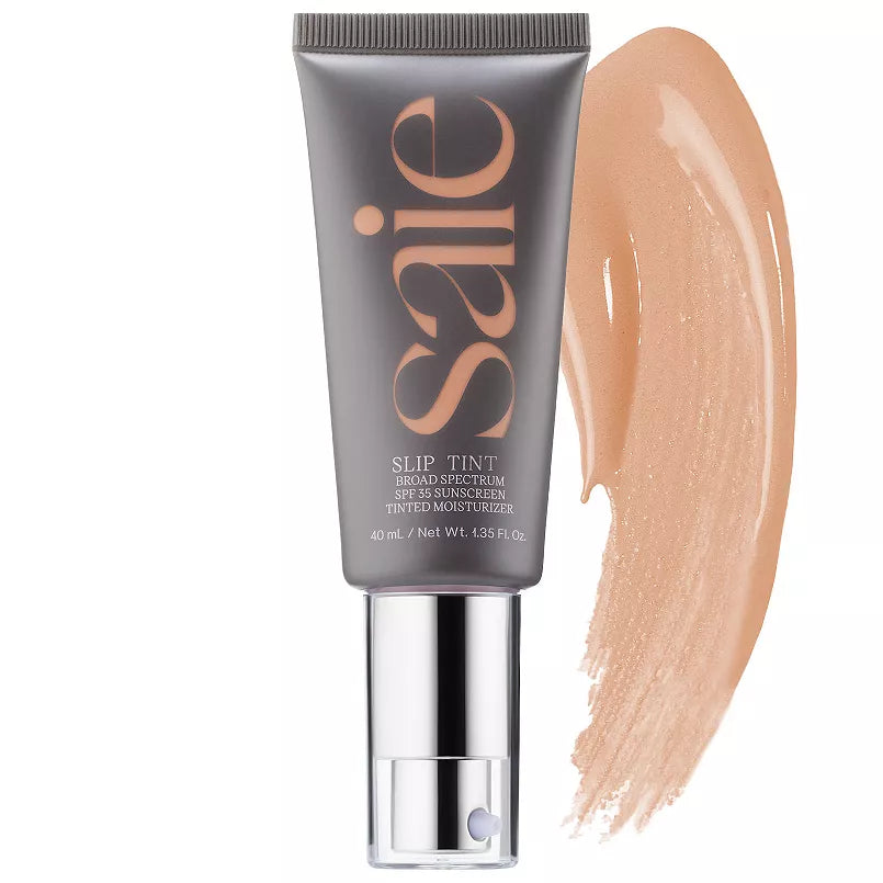 Saie Slip Tint - Lightweight Tinted Moisturizer with Hyaluronic Acid - Shade 4 Light to Medium Neutral-red