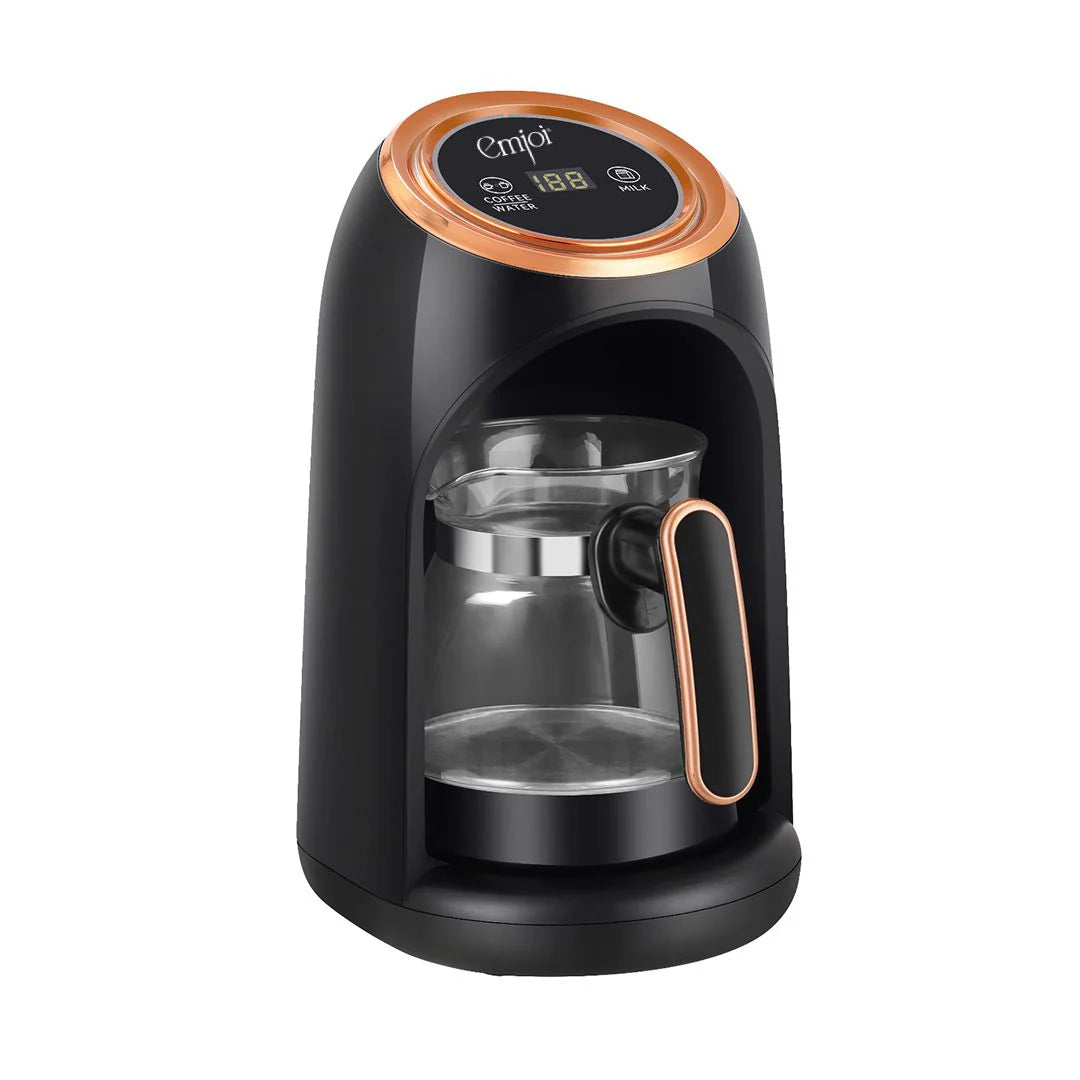 Emjoi Digital Glass Turkish Coffee Maker 300ml Up To 4 Cups With Dedicated Thermostat For Coffee & Milk Sound Alert System