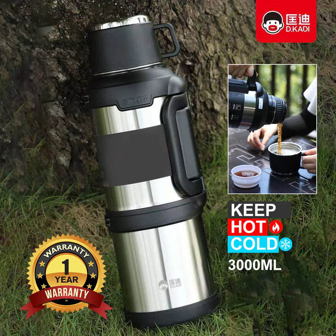 Dr-Kadi KD9103 Vacumm Bottle  3000 ml- Silver