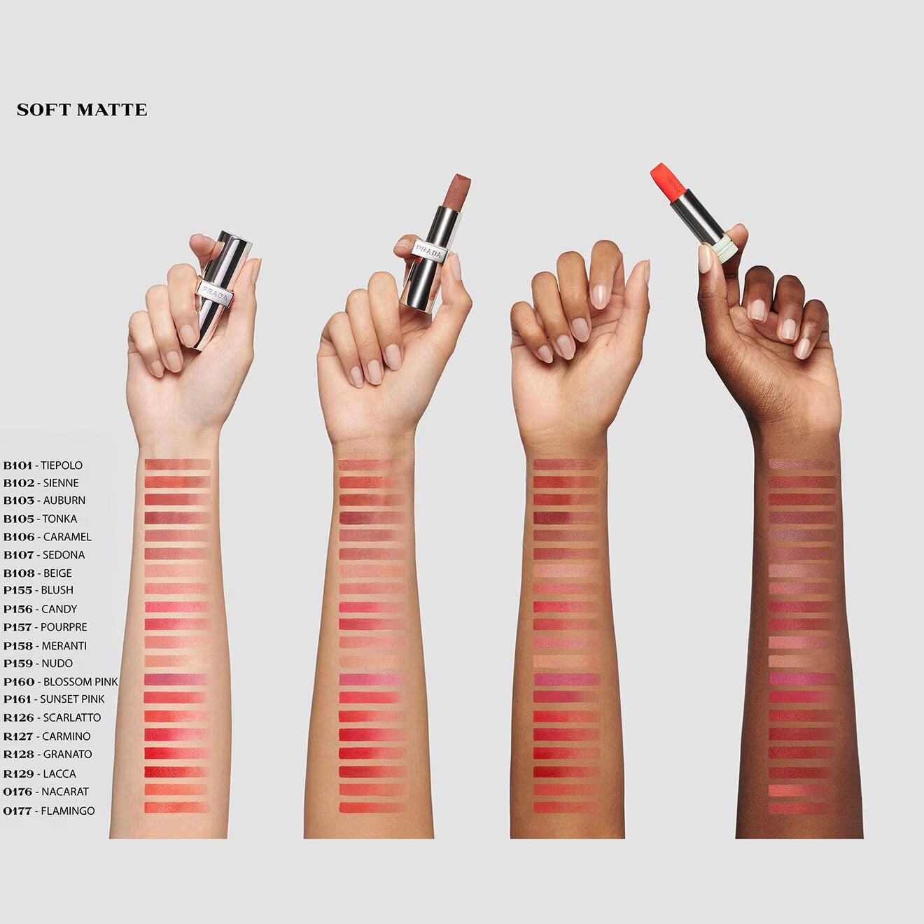 Prada Monochrome Soft Matte – Buildable Weightless Lip Color