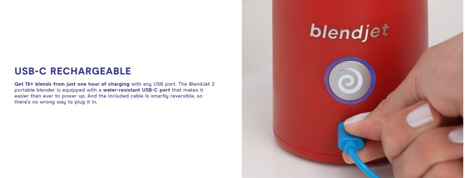 BLENDJET V2 Portable Blender - World's Most Powerful Compact 16Oz BPA Free Blender - Royal