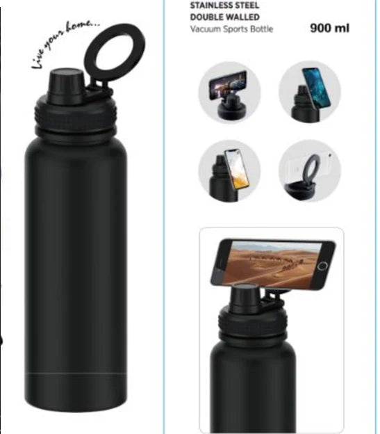 Emjoi MagSafe Stainless Steel Sport Bottle With MagSafe 900 ml - Black