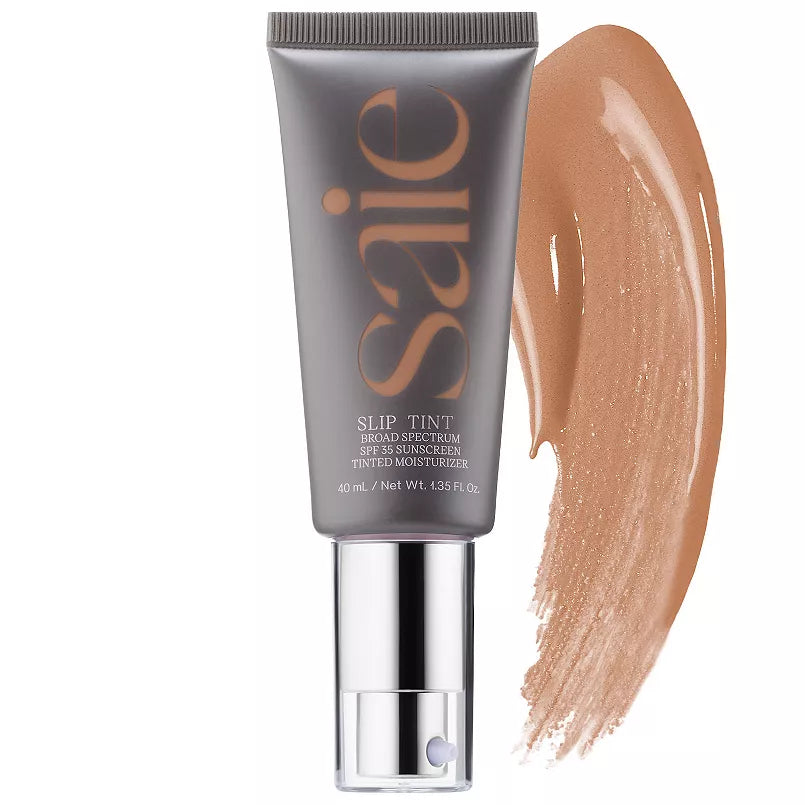 Saie Slip Tint - Lightweight Tinted Moisturizer with Hyaluronic Acid - Shade 5 Medium Peach