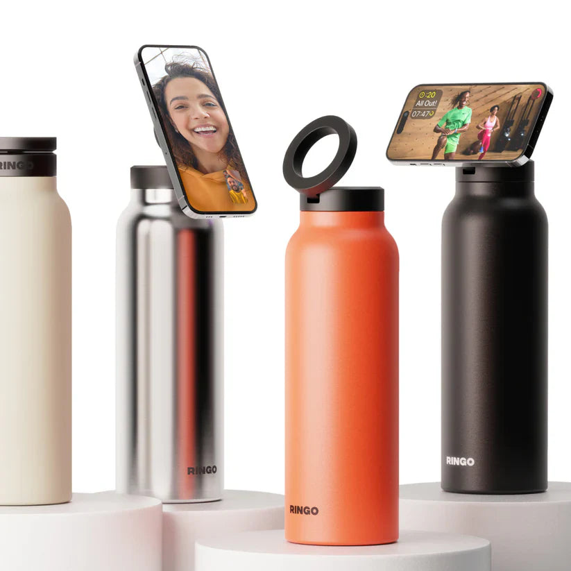 Ringo Water Bottle 32 Oz Screw Lid / Booster Ring - Black