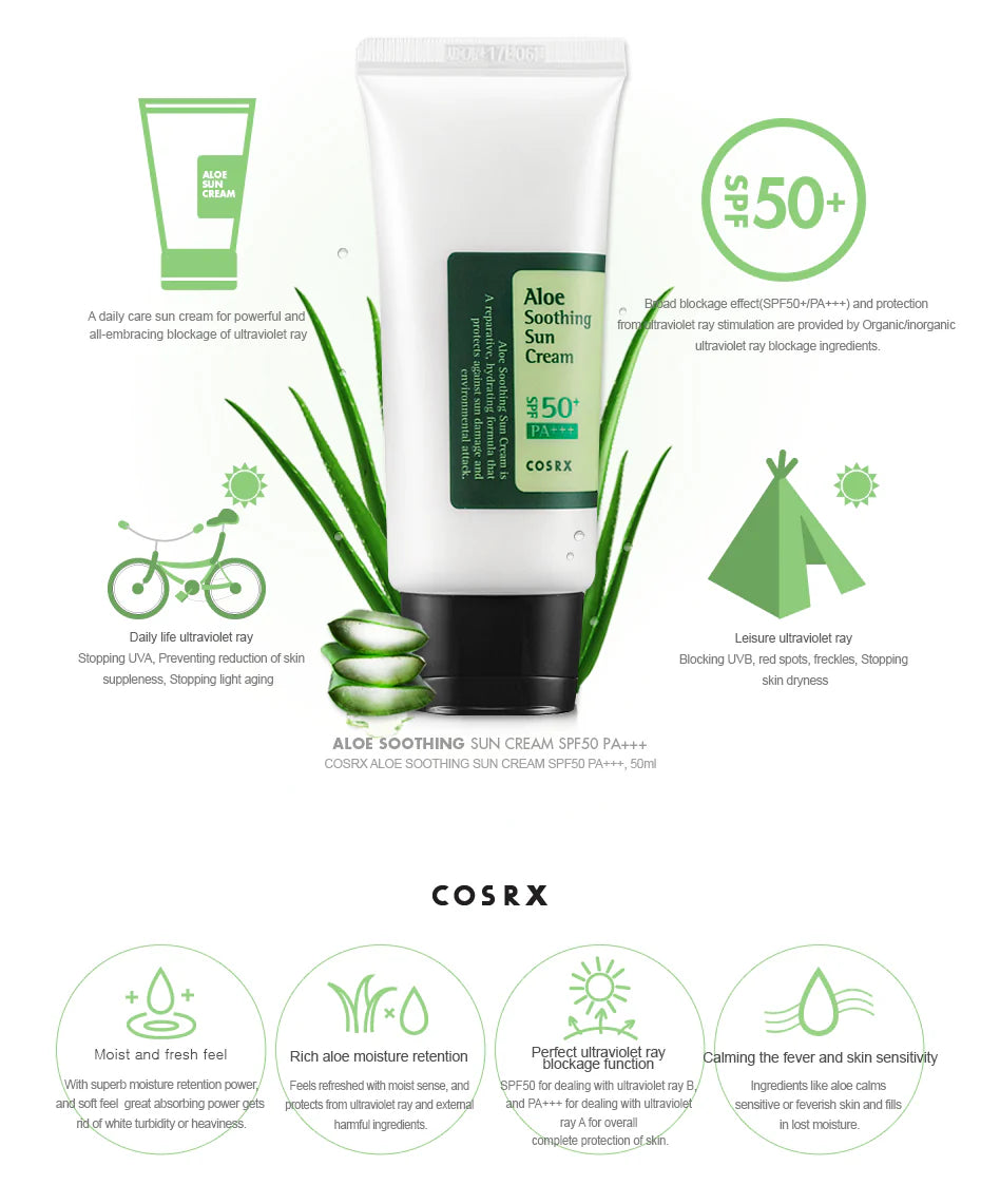 Cosrx Aloe Soothing Sun Cream SPF50 PA+++ - 50 ml