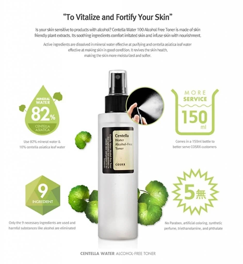 Corsx Centella Water Alcohol-Free Toner -150 ml
