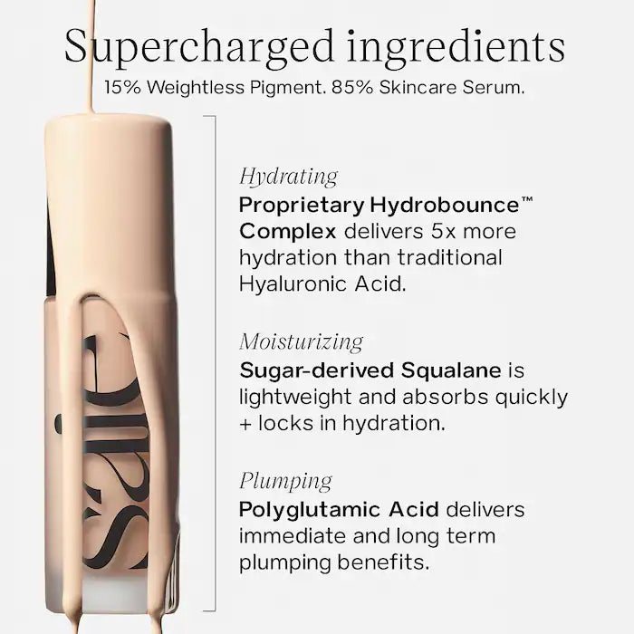 Saie Glowy Super Skin Tint Foundation with Hyaluronic Acid - 22 Medium/Tan Olive Undertones